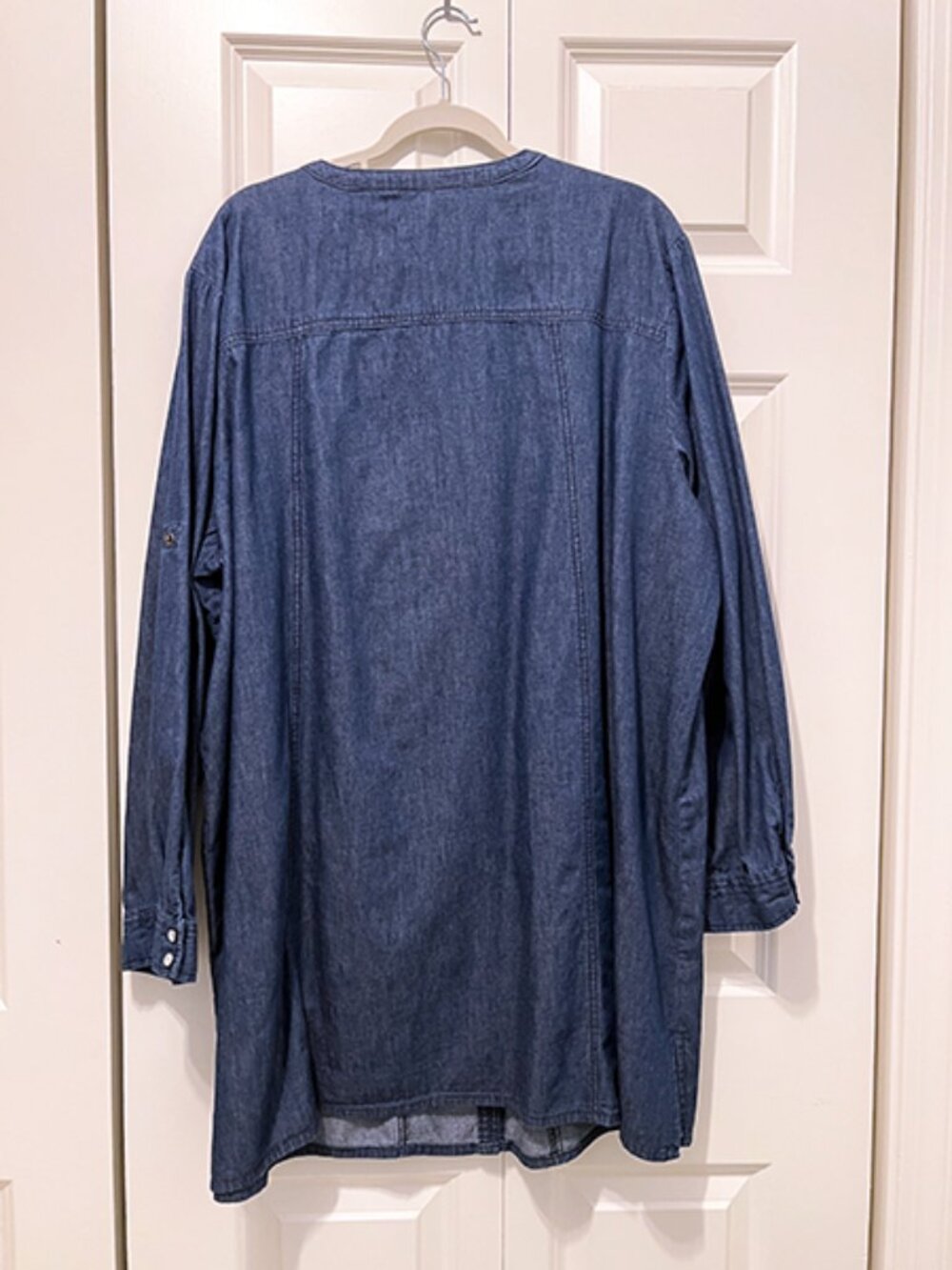 Ellos | Plus Size Blue Denim Tunic Button Front [2X] | NWOT - Picture 6 of 8